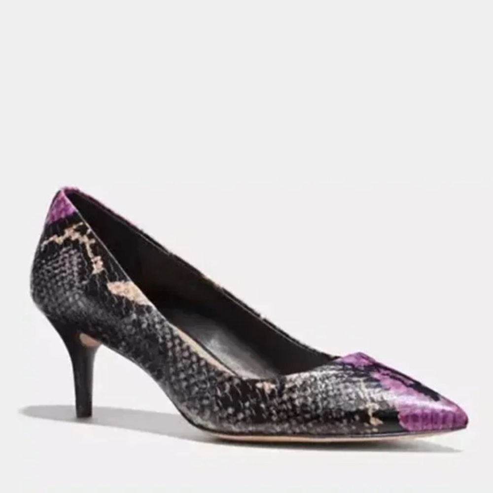Rare snakeskin print Coach heels